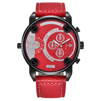 Mens Big Watches Fashion Leather Date Gifts Wristwatch