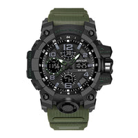 Men Dual Display Quartz Sports Watches Multi-Function Waterproof Male Stopwatch Wristwatch