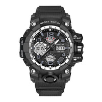 Men Dual Display Quartz Sports Watches Multi-Function Waterproof Male Stopwatch Wristwatch