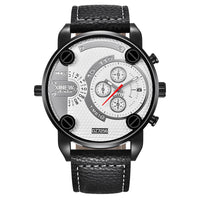 Mens Big Watches Fashion Leather Date Gifts Wristwatch