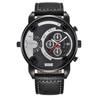 Mens Big Watches Fashion Leather Date Gifts Wristwatch