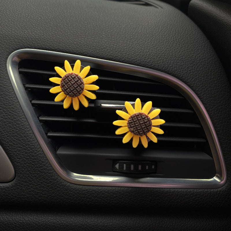 LuxeGlow Sunflower Car Vent Clip | Decorative Air Freshener