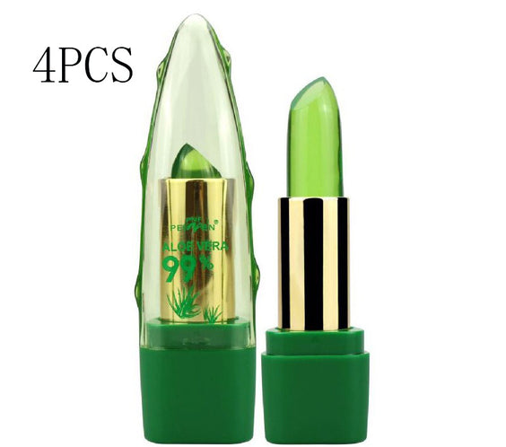 Aloe Vera Gel Color Changing Lipstick Gloss  Moisturizer Anti-drying Desalination Fine-grain Lip Blam Care