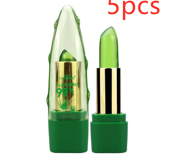 Aloe Vera Gel Color Changing Lipstick Gloss  Moisturizer Anti-drying Desalination Fine-grain Lip Blam Care