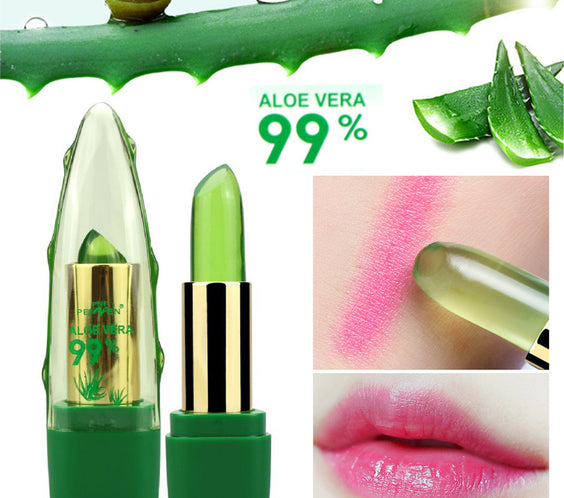 Aloe Vera Gel Color Changing Lipstick Gloss  Moisturizer Anti-drying Desalination Fine-grain Lip Blam Care